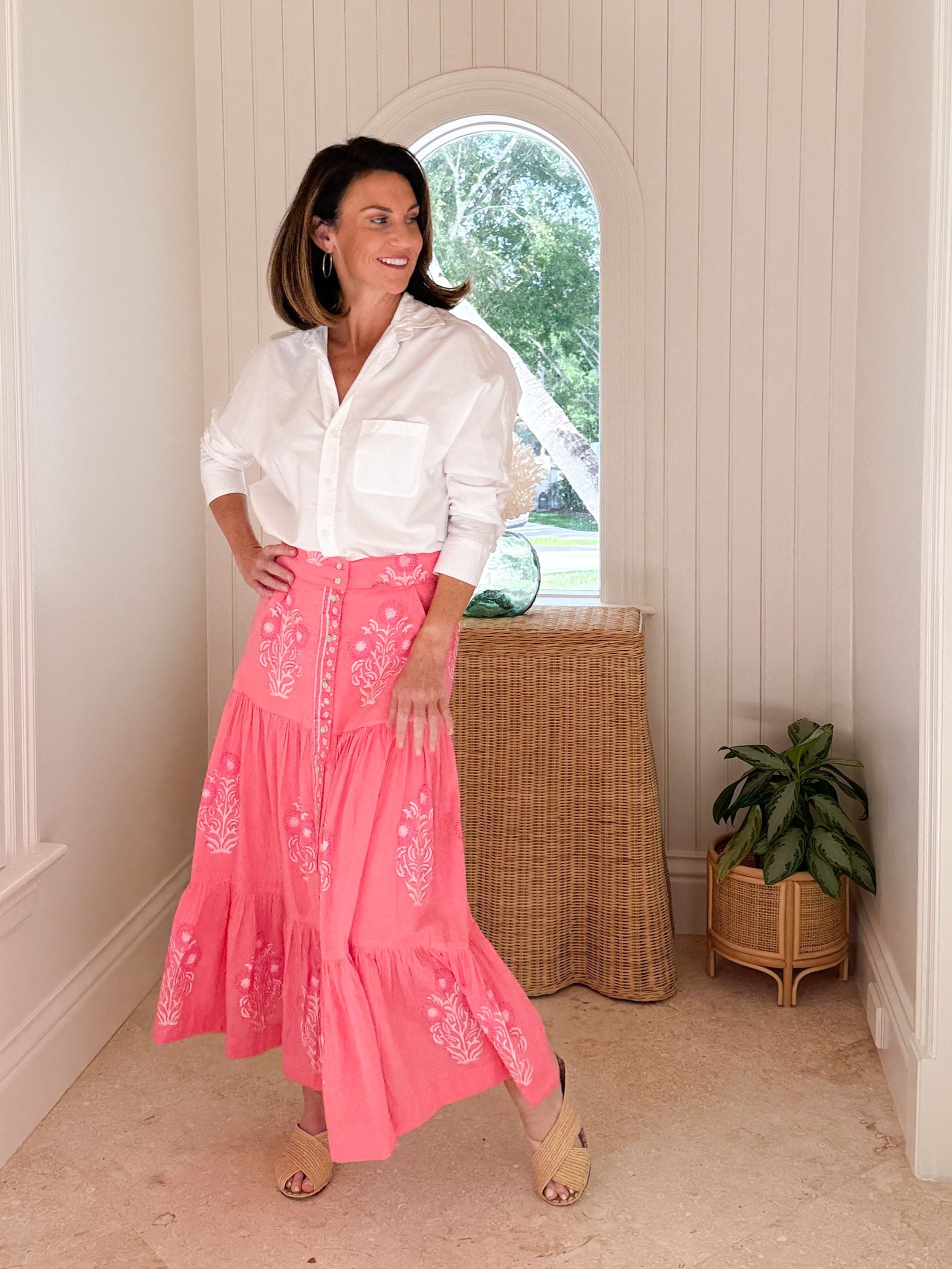 OLIPHANT Button Front Skirt Raton Pink – Matilda's Life Style