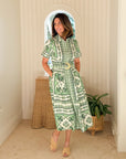 CARA CARA Malena Dress Hudson Scarf Mint