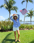 FRANK & EILEEN Eileen Button Up Blue/Navy Stripe