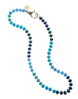 JANE WIN Blue Ombre Carved Stone Beaded Necklace