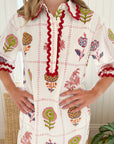 OLIPHANT Collared Mini Shirt Dress Taormina Cream
