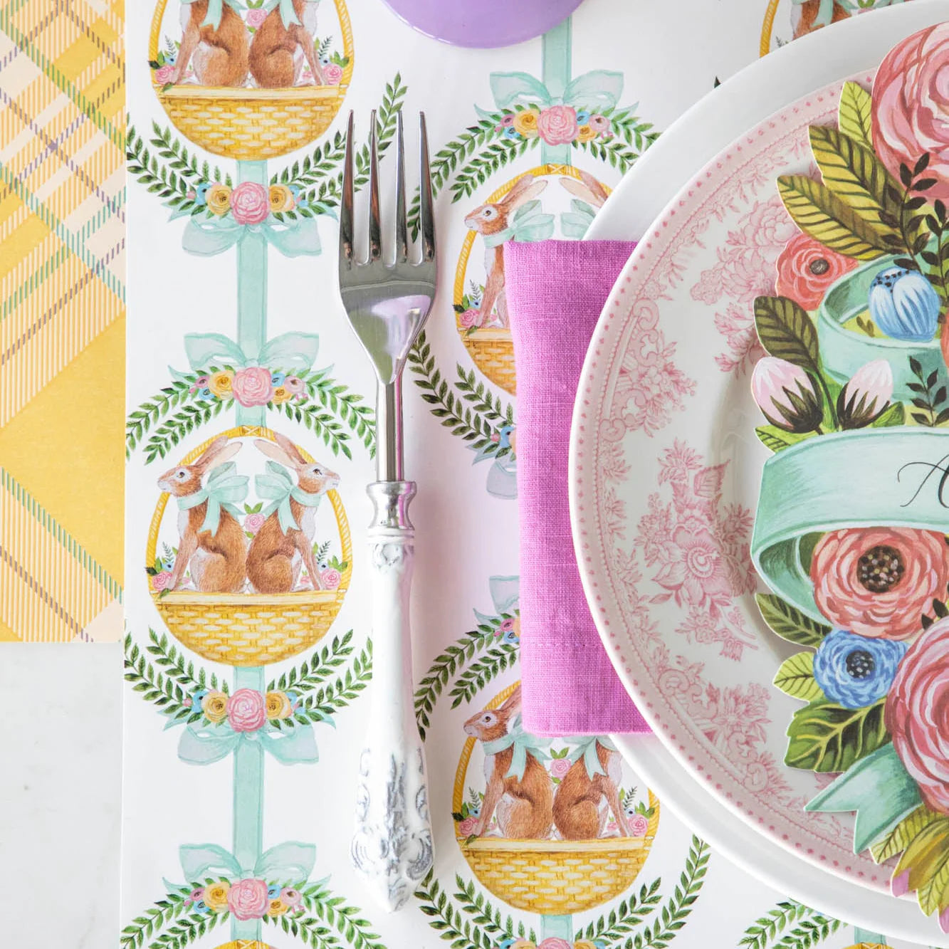 Laurel Bunny Baskets Placemat Set/18
