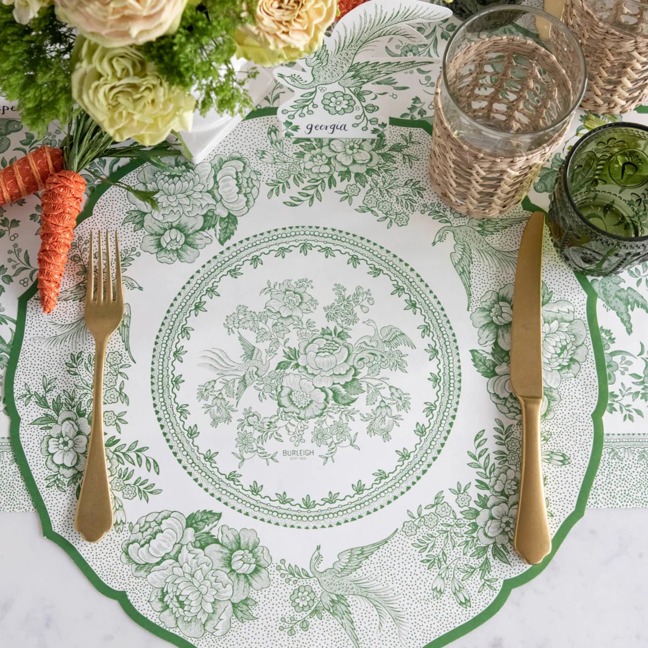 Asiatic Pheasants Placemat Green Set/12