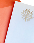 White Lacquer Tray with White/Gold Foil Notepad