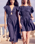 FINAL SALE MISA Claudine Dress Midnight Blue Poplin