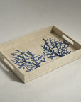 Coral Lagoon Raffia Serving Tray