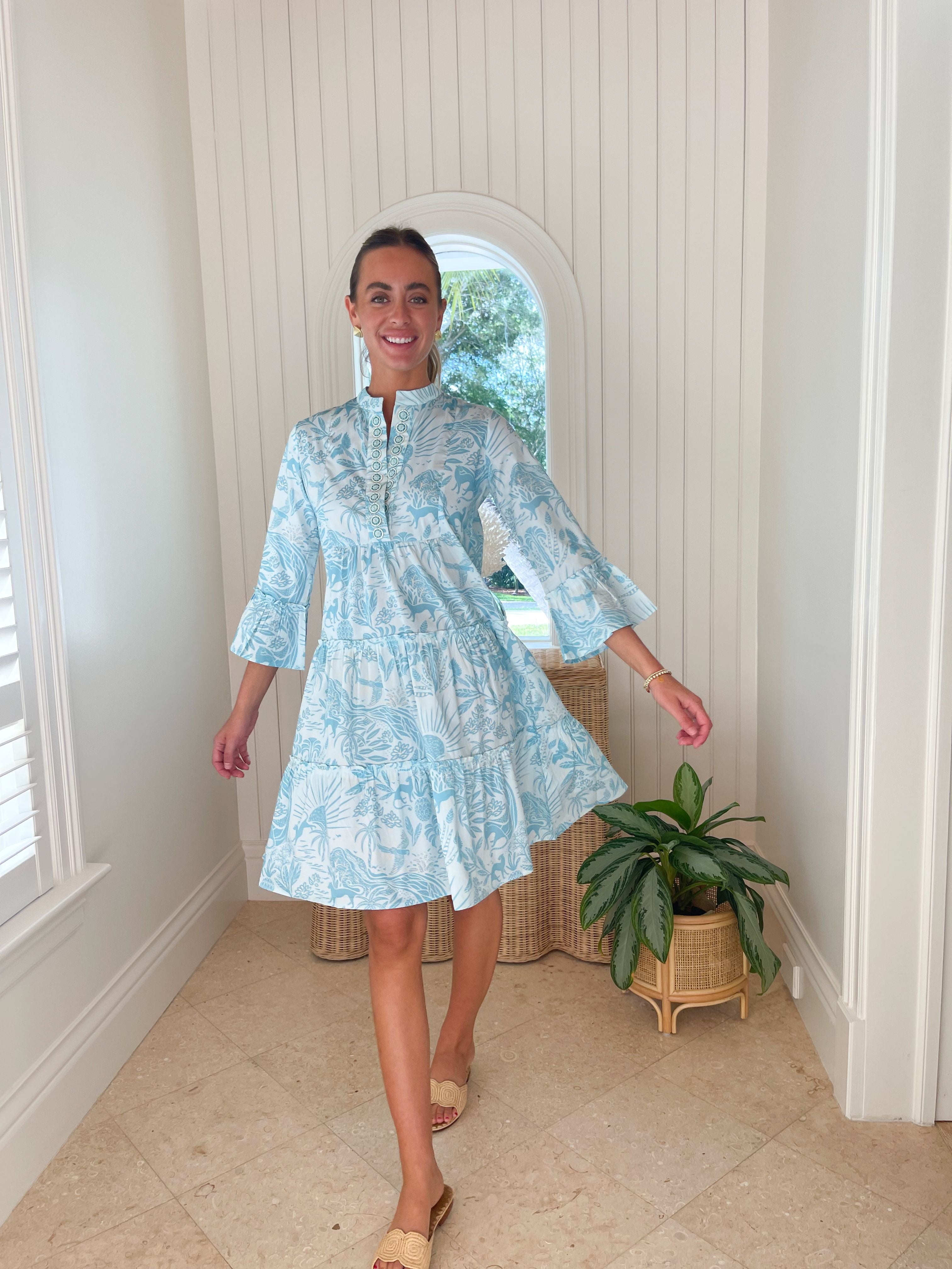 SHERIDAN FRENCH Caty Dress Whimsical Island Sky