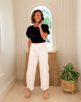 KASIA Cosmos Round Neck Top Black