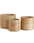 Cane Rattan Mini Round Baskets, Set/3