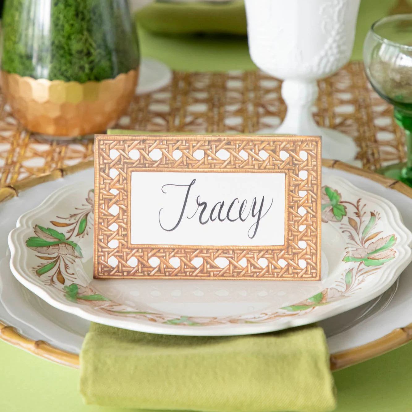 Rattan Weave Place Card Set/12