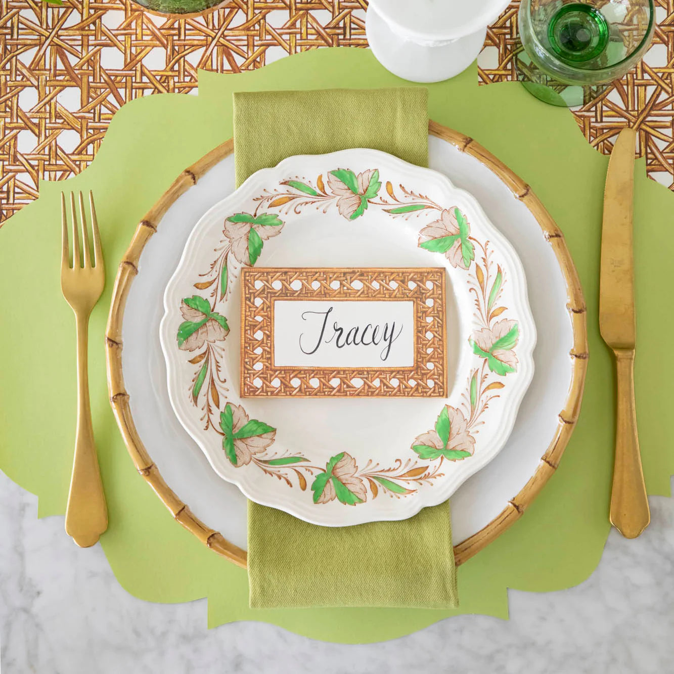 Rattan Weave Place Card Set/12