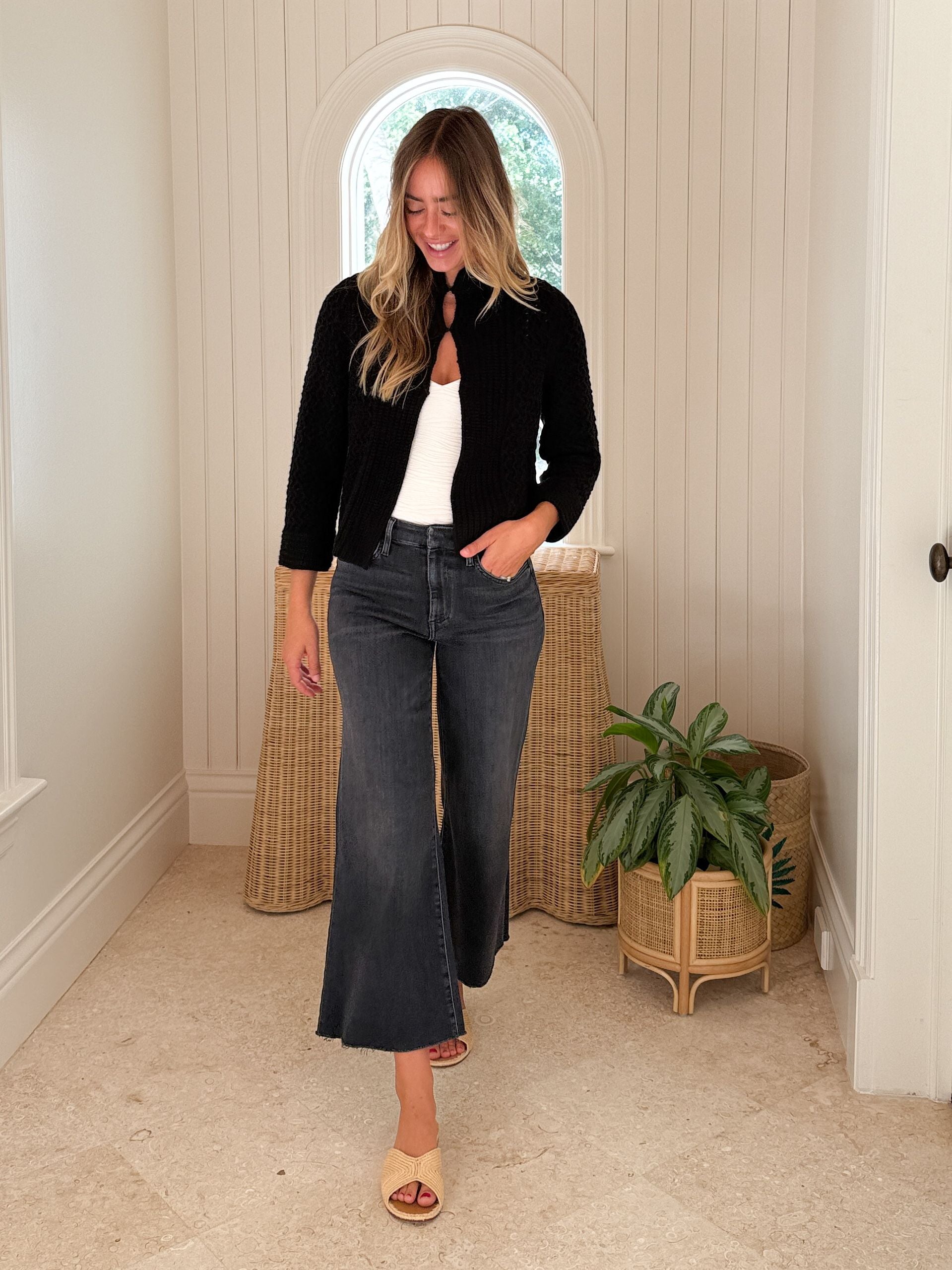 JUMPER 1234 Textured Cardigan Black