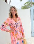 WALKER & WADE Maxine Dress Pink Parrot