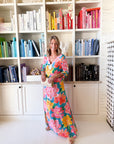 WALKER & WADE Seychelles Kaftan Turquoise Fuchsia