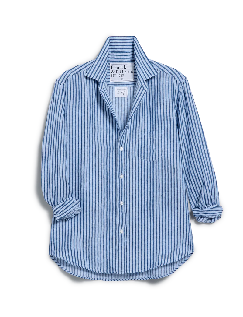 FRANK & EILEEN Eileen Button Up Blue/Navy Stripe