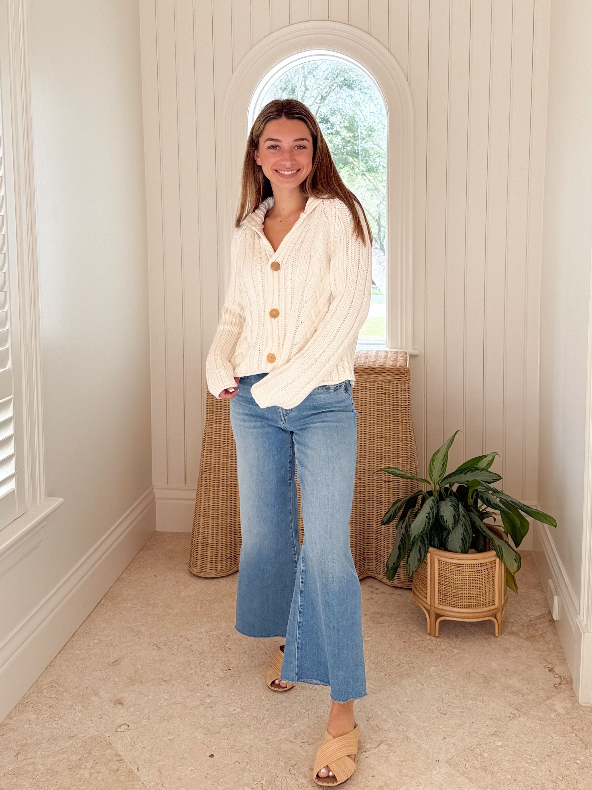 FRANK & EILEEN Cotswold Mini Cardigan Ivory