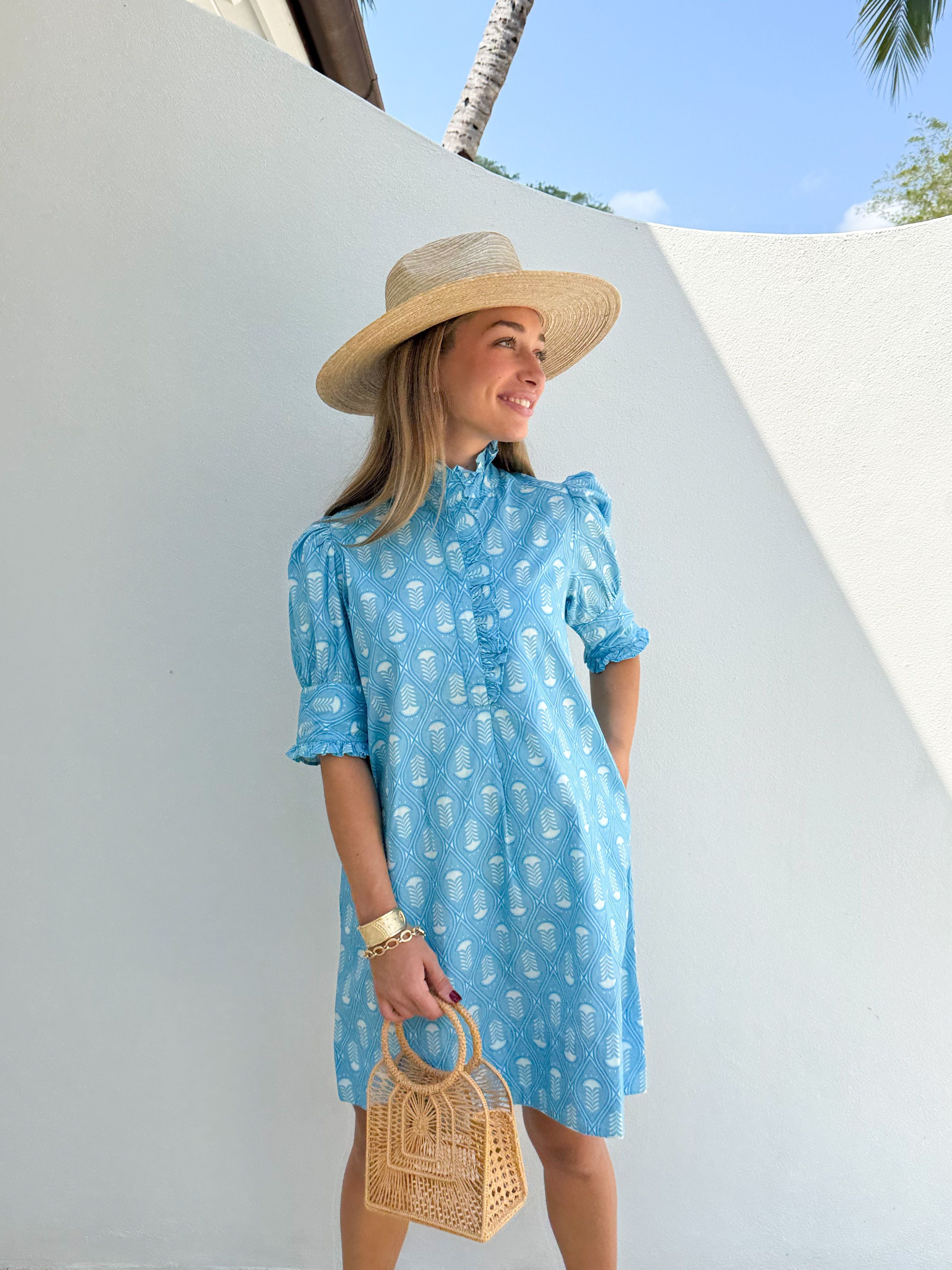 NAVYBLEU Westport Dress Blue Stamp