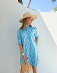 NAVYBLEU Westport Dress Blue Stamp