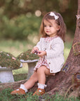 Horseshoe Cable Knit Baby Cardigan Whisper White