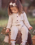 Horseshoe Knit Cable Knit Baby Jumpsuit Rainy Day