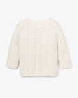 Horseshoe Cable Knit Baby Cardigan Whisper White