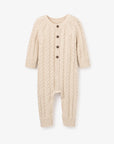 Horseshoe Knit Cable Knit Baby Jumpsuit Rainy Day