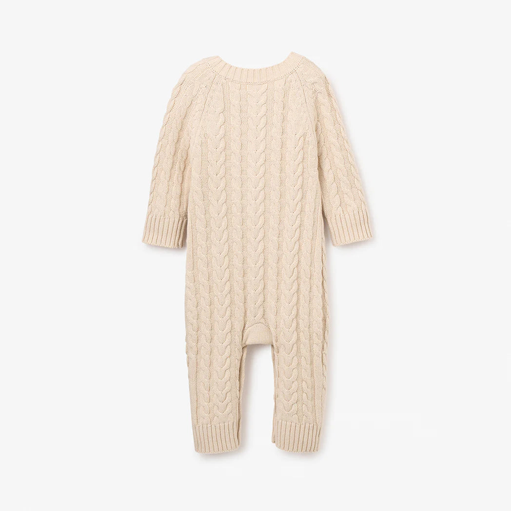 Horseshoe Knit Cable Knit Baby Jumpsuit Rainy Day