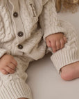Horseshoe Knit Cable Knit Baby Jumpsuit Rainy Day