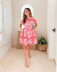 NAVYBLEU Winnie Dress Red Paisley