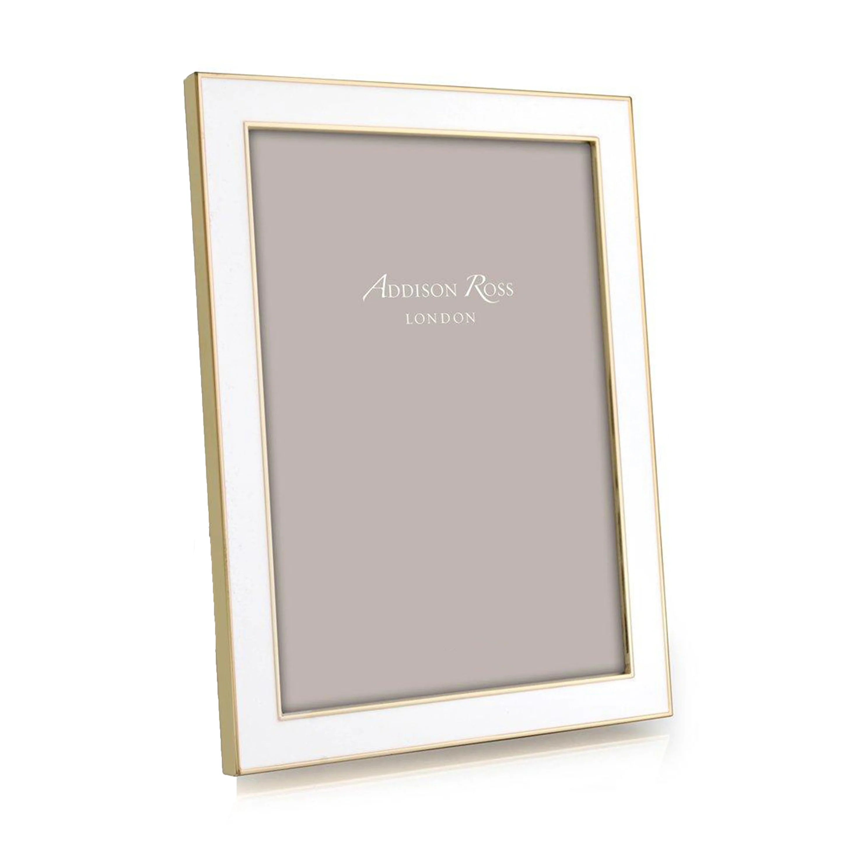 ADDISON ROSS Gold Trim White Enamel Frame