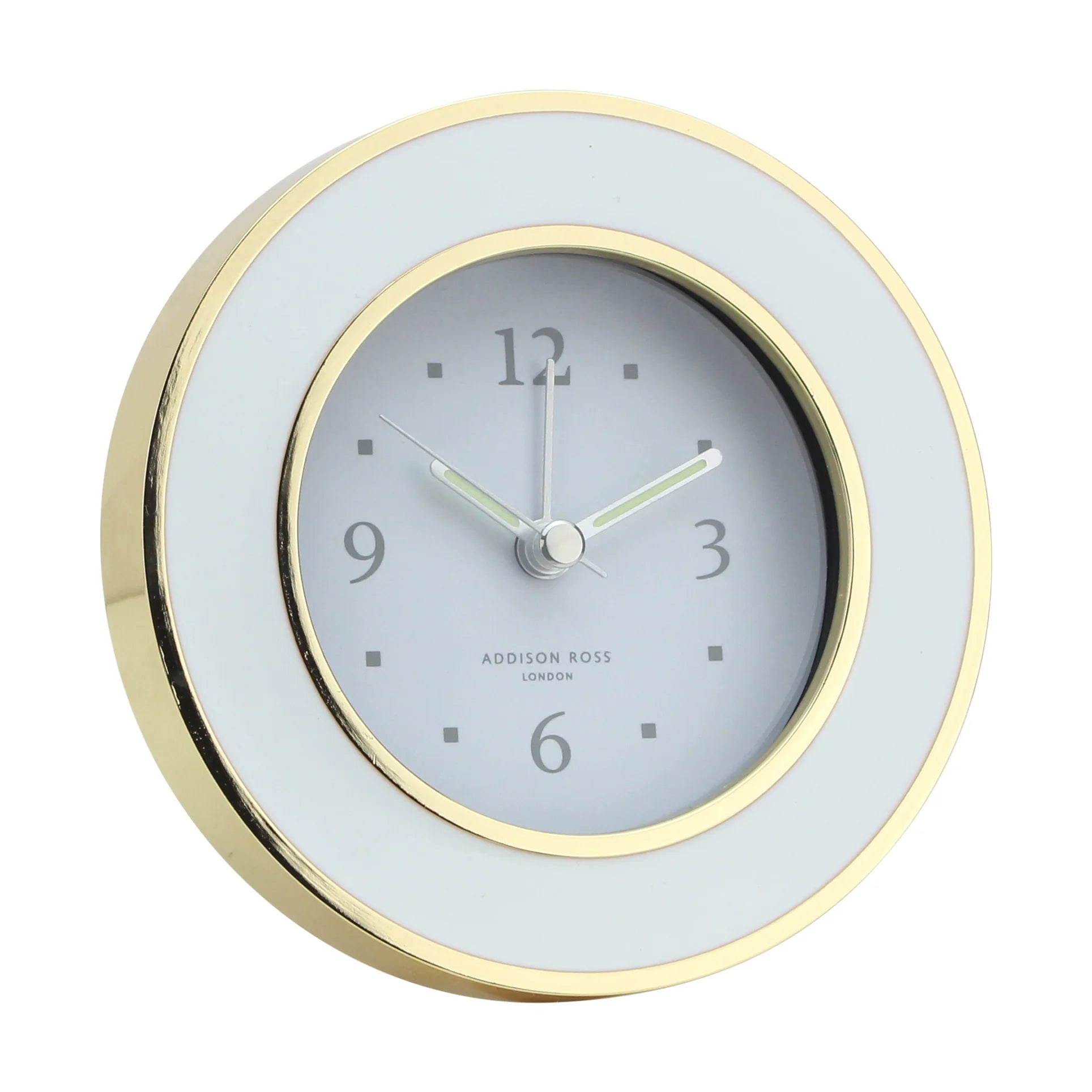 ADDISON ROSS White Gold Alarm Clock
