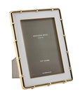 ADDISON ROSS Gold Bamboo and White Enamel Frame 5x7