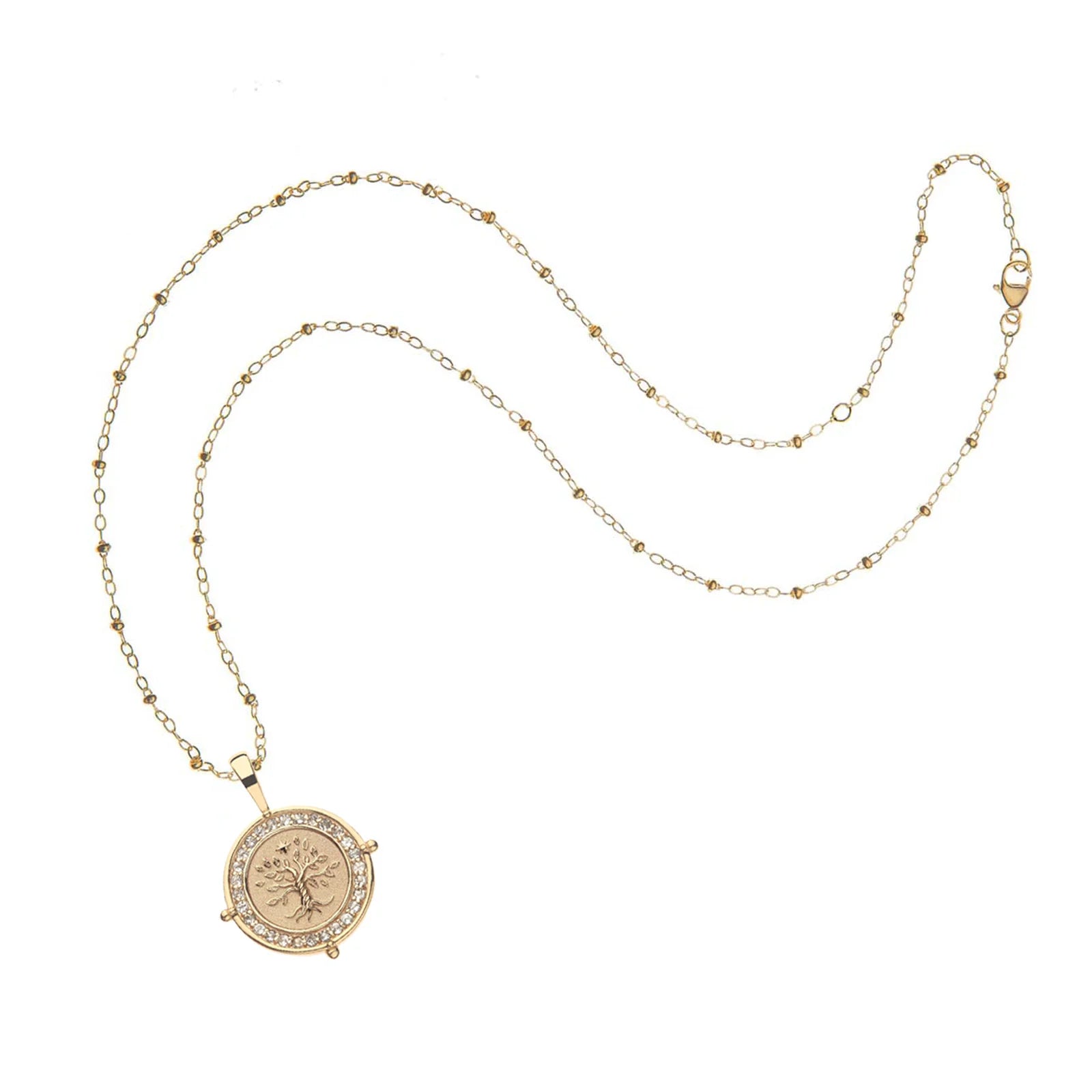 JANE WIN FAITH Petite Embellished Coin Beaded Satellite Chain