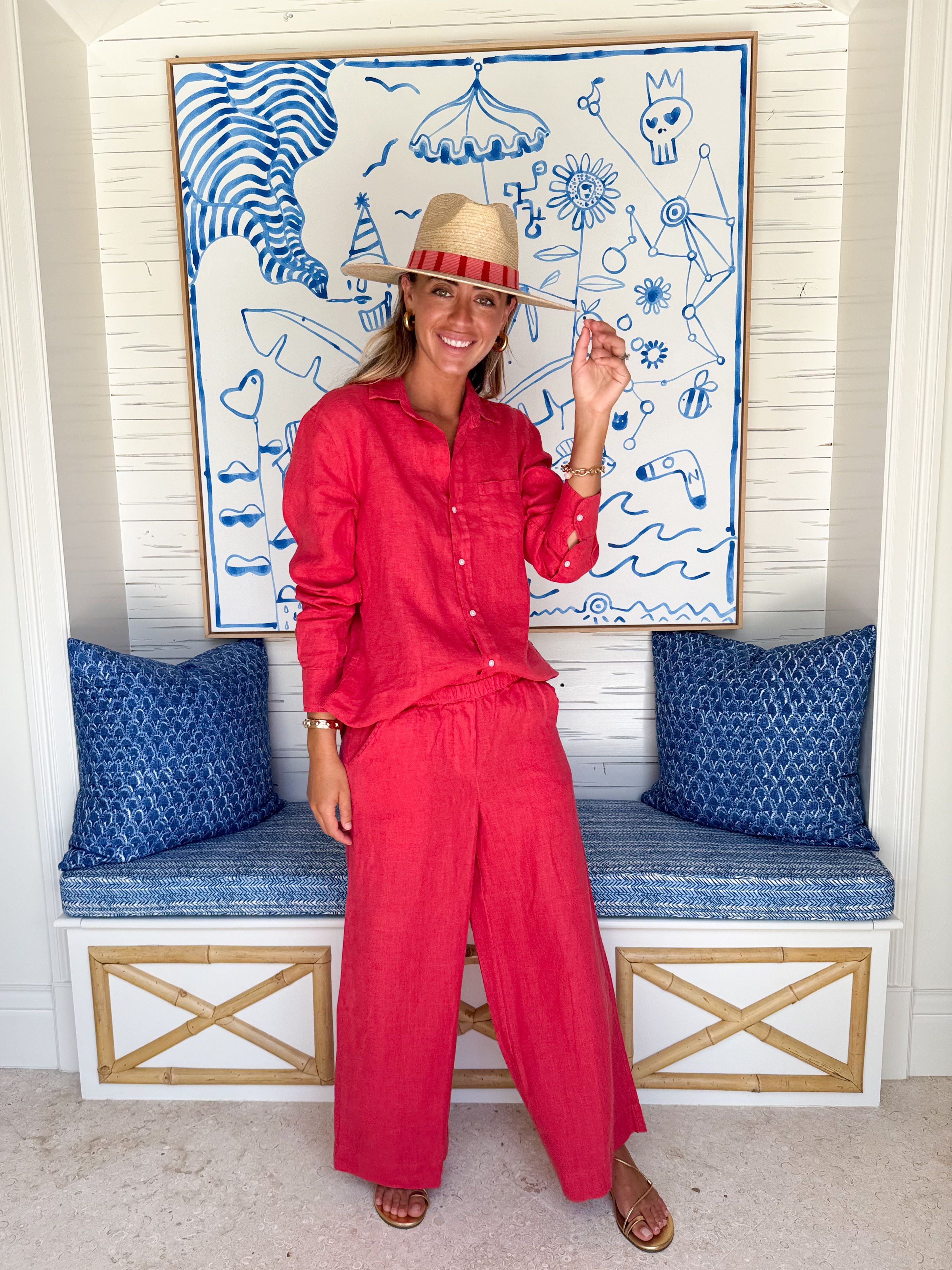 FRANK & EILEEN Maisie Pant Summer Red