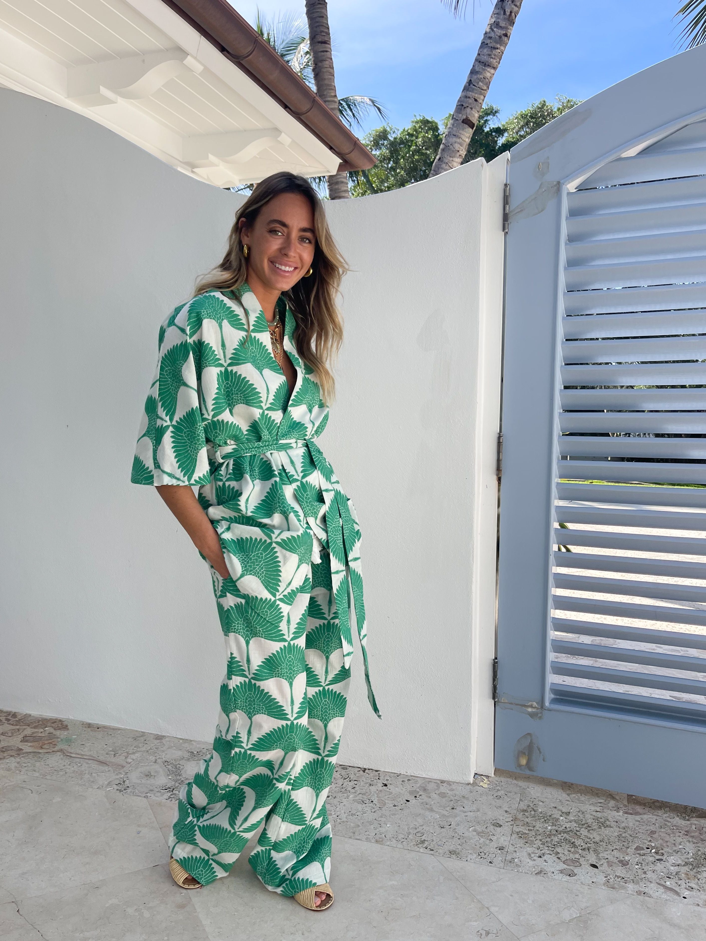 KASIA Pandora Pants White/Green