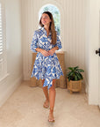 KASIA Naxos Mini Dress Blue
