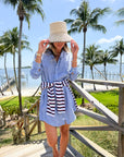 FRANK & EILEEN Mary Shirtdress Blue/Navy Stripe