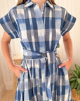 OLIPHANT Belted Shirt Dress Beckett Navy