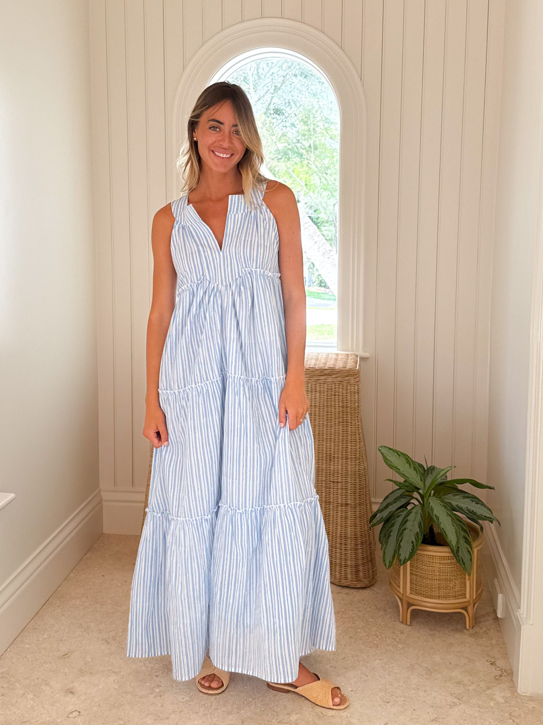 DANA SMALL DESIGNS Anywhere Dress Logo Stripe Matilda's Blue