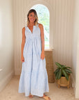 DANA SMALL DESIGNS Anywhere Dress Logo Stripe Matilda's Blue