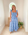 FINAL SALE PINK CITY PRINTS Jessica Dress Azure Rose