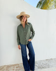 FRANK & EILEEN Eileen Button Up Moss Desert Wash
