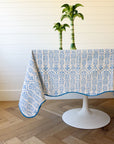 DANA SMALL DESIGNS Tablecloth 80" x 120" Flower Row Matilda's Blue
