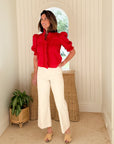 LOVE THE LABEL Zuri Top Tango Red