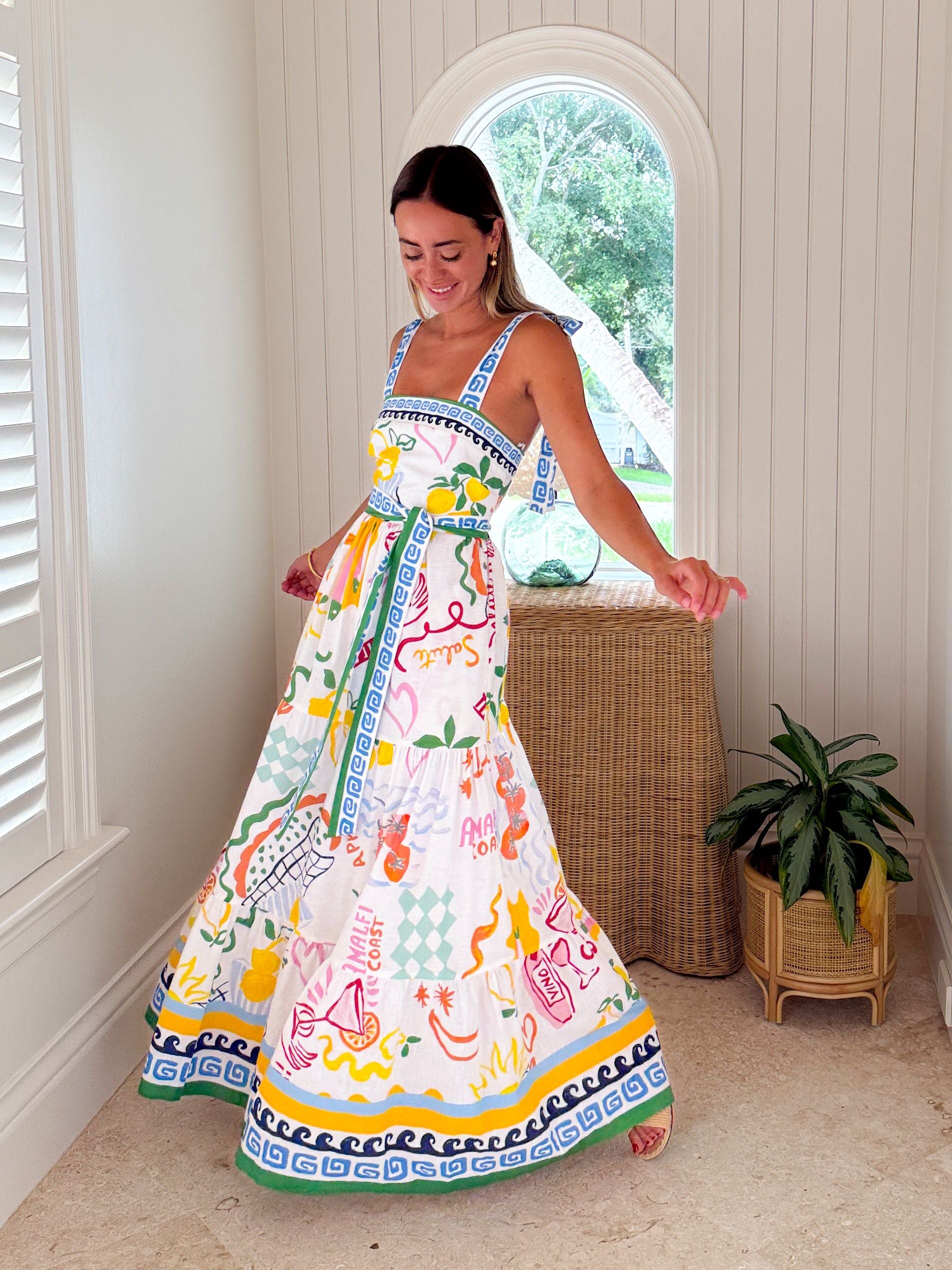 FINAL SALE PROSPERINA Gemma Maxi Dress Summer Spritz