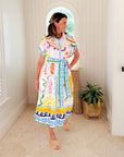 PROSPERINA Cleo Midi Dress Summer Spritz
