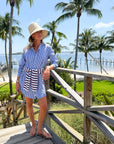 FRANK & EILEEN Mary Shirtdress Blue/Navy Stripe