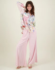 FINAL SALE ME369 Ariel Pink Wide Leg Linen Pants