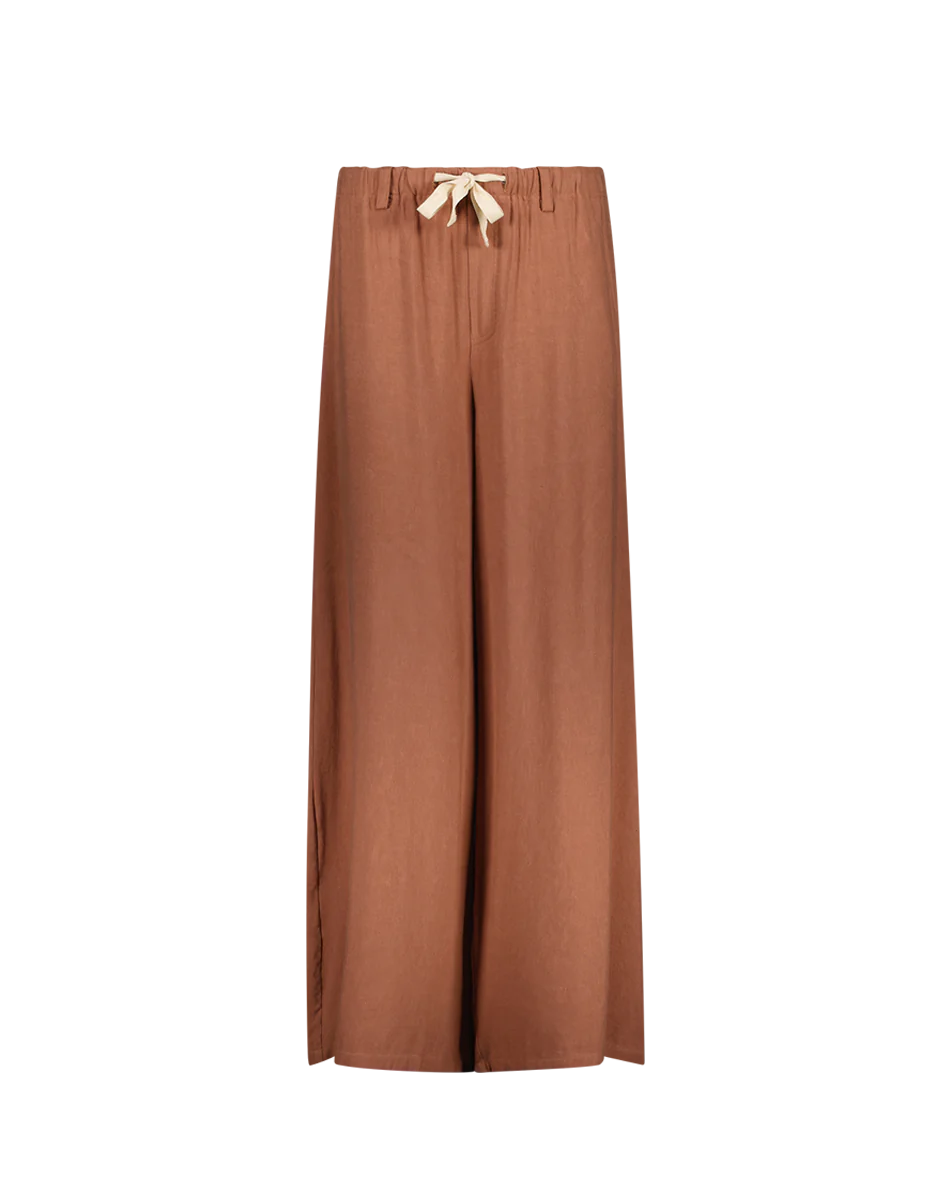FINAL SALE ME369 Ariel Earth Wide Leg Linen Pants