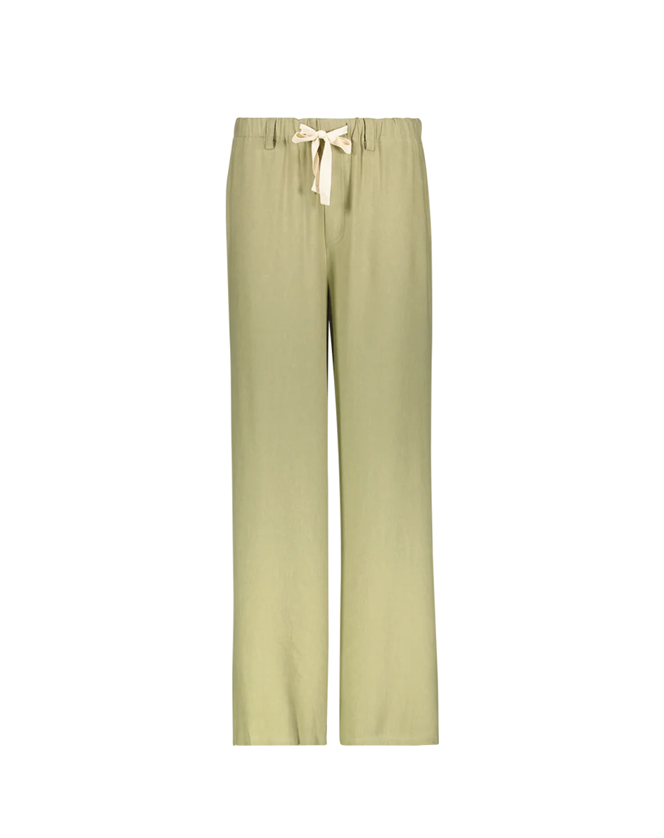 FINAL SALE ME369 Ariel Olive Wide Leg Linen Pants